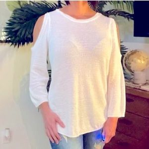 Chico's Ivana Cold Shoulder Sweater White